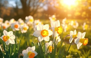 Fototapeta premium daffodils spring sunshine