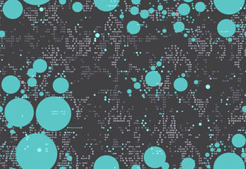 Full seamless halftone circle harmony pattern. Abstract geometric dotted background. Trendy wallpaper for design, cover, web, textile, fabric print.