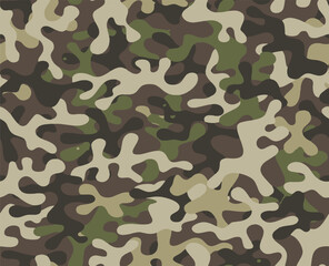 Full Seamless Army Camouflage Pattern Vector. Military Camo Skin for Decor and Textile. Army masking design for hunting textile fabric print and wallpaper.