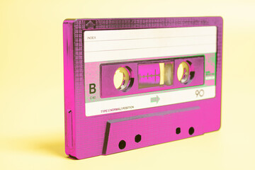 purple audio cassette tape,retro style
