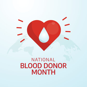 Flyers honoring National Blood Donor Month or events connected to it can utilize vector images concerning the month. design of flyers, celebratory materials.
