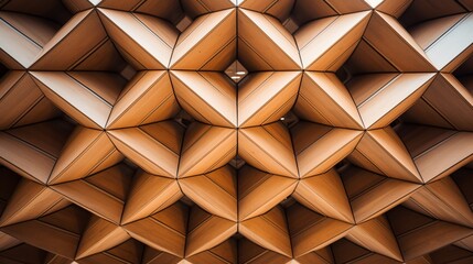 A macro shot of a modern architectural ceiling featuring repeating, angular patterns