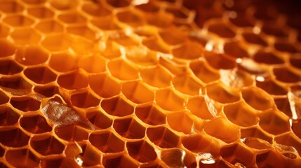  a close up of a honeycomb with lots of honeycombs on the bottom of the honeycomb and the top of the honeycombs on the bottom of the honeycomb. - obrazy, fototapety, plakaty