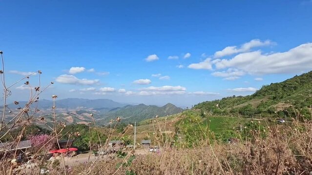 Clouds and mountains timelapse at Khun Sathan National Park, Nan, Thailand	
