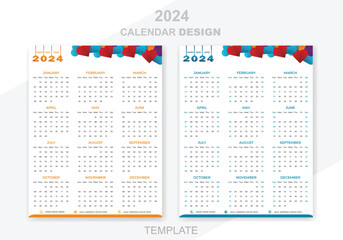 Corporate business wall set calendar template design.
