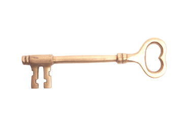 Vintage Key shape isolated on white background