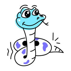 Bundle of Creepy Snakes Hand Drawn Icons 

