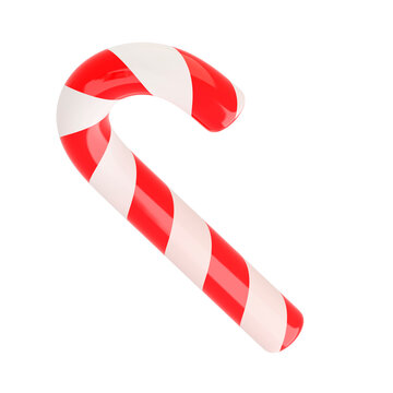 Christmas Candy Cane. 3d render icon