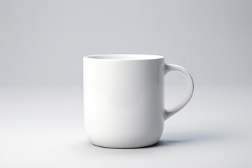 Fototapeta premium Minimalist White Cup on Blank Canvas