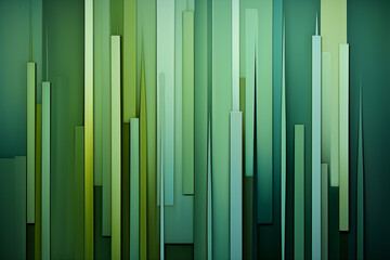 Abstract geometric vertical green bars background