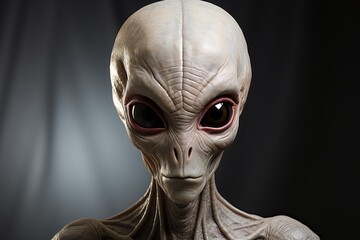 The head of a white alien