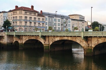 Obraz premium Dublino - Grattan Bridge da Ormond Quay Lower