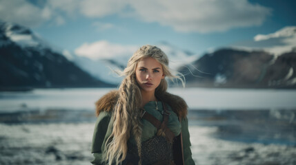 Viking Shield Maiden: A Warrior's Grace in the Face of Battle