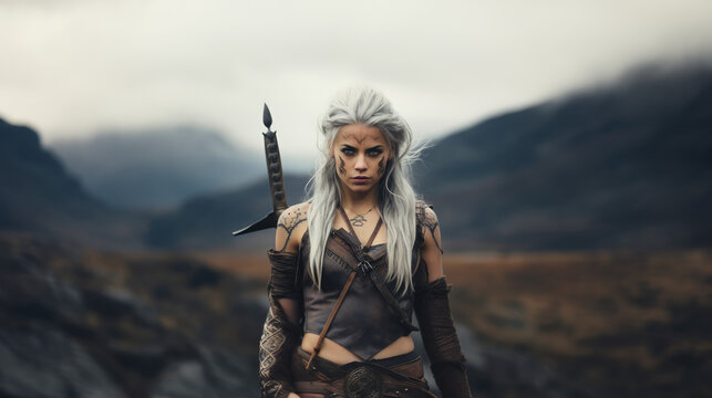 Viking Shield Maiden: A Warrior's Grace in the Face of Battle