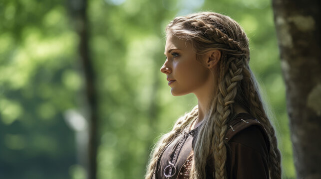Viking Shield Maiden: A Warrior's Grace in the Face of Battle