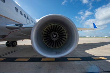 Detail of passenger aircraft jet engine