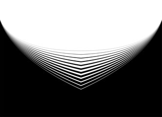 Divided into black and white Striped vector background made of thin lines. Vector pattern of lines in retro style. Transition.