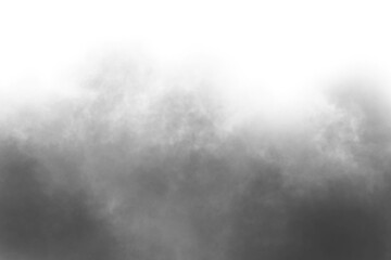 Dark floating raising smoke or misty fog vapor overlay on transparent background