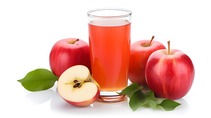 Apple juice on isolated background