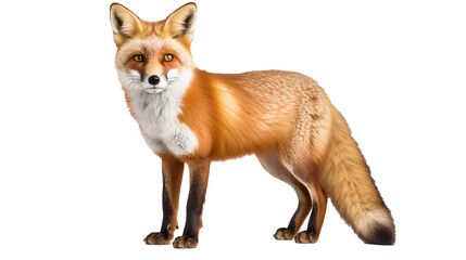 Fox isolated on transparent background, PNG image with background removed, Created with Generative Ai technology.