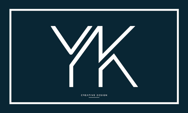 Alphabet letters YK or KY logo monogram