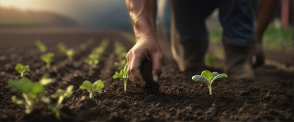 Expert hand of farmer checking soil health before growth a seed of vegetable or plant seedling, Business or ecology concept
