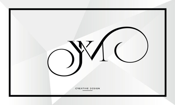 Alphabet letters YM or MY logo monogram