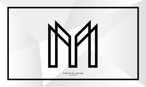 Alphabet letters YM or MY logo monogram