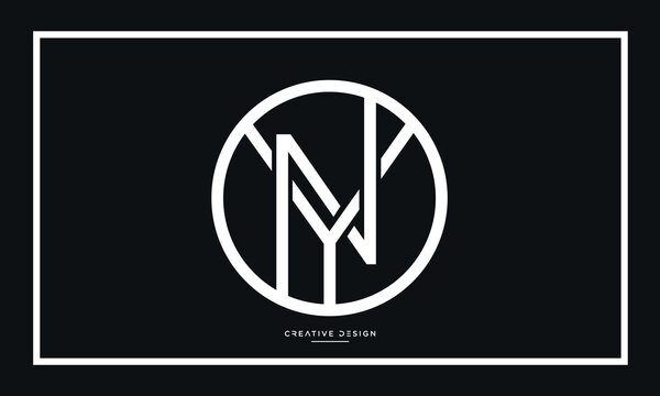 Alphabet letters icon logo YN or NY