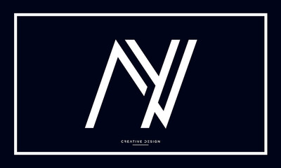 Alphabet letters icon logo YN or NY