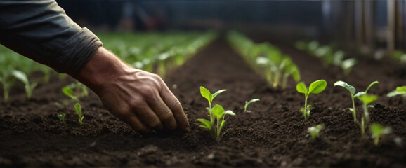 Expert hand of farmer checking soil health before growth a seed of vegetable or plant seedling, Business or ecology concept