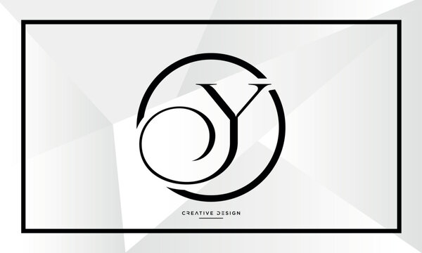 Alphabet letters YO or OY logo monogram