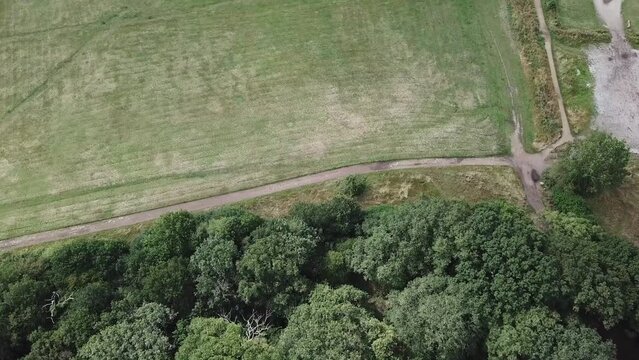 Aerial view of Chingford and Epping forest, London, UK,  with woodlands and countryside view. 