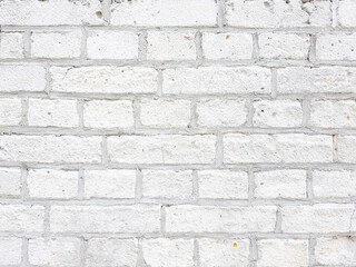 White brick wall texture background.