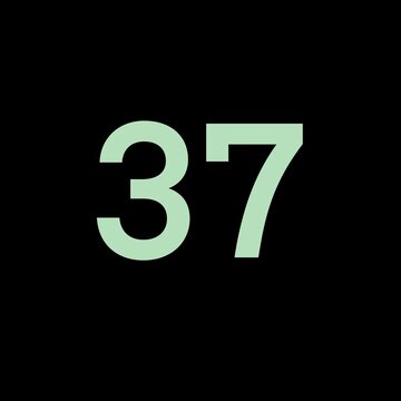 numbers thirty seven black background