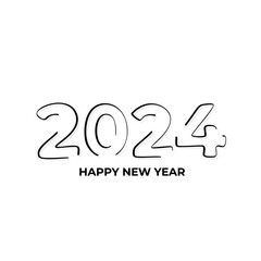 Happy new year 2024 template text logo design. Vector celebration typography poster, banner, web site or greeting card.