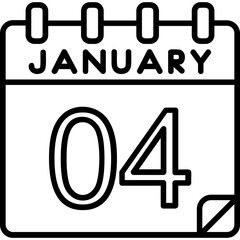 4 January Vector Icon Design