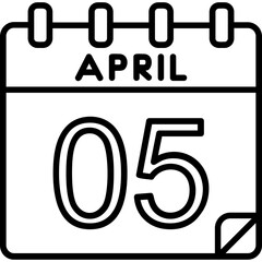 5 April Vector Icon Design