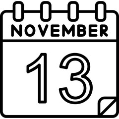 13 November Vector Icon Design