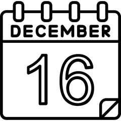 16 December Vector Icon Design