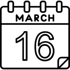 16 March Vector Icon Design