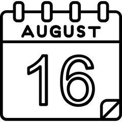 16 August Vector Icon Design