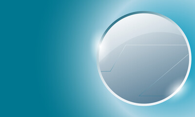 simple pastel circle blue background with copy space for text.