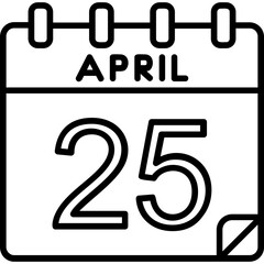25 April Vector Icon Design