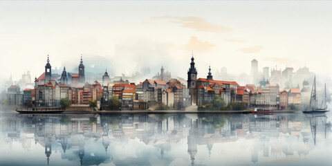 Obraz premium Küstenstadt