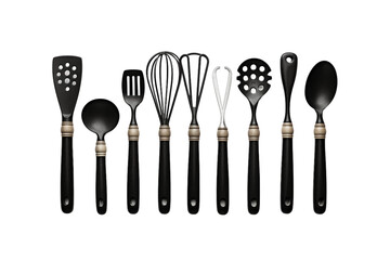 Modern Cooking Utensils Unveiled On Transparent Background.