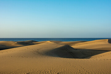 Sand dunes with a view to the sea