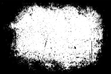 Grunge border vector texture background. Abstract frame overlay. Dirty and damaged backdrop. Vector graphic illustration with transparent white. EPS10.