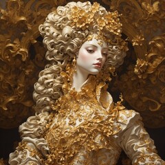 Woman in gold in baroque style