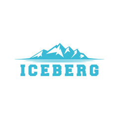 simple clean minimalist modern vector of floating ice mountain or Iceberg landscape logo design idea - obrazy, fototapety, plakaty